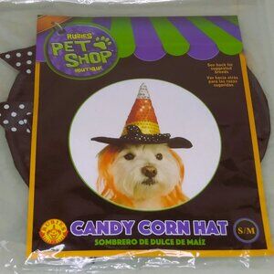 NIB Rubies Pet Shop Boutique Halloween Candy Corn Hat Orange Hair S/M Dog Or Cat